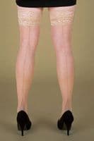 Luxury Seamed Lace Top Hold Ups - Black or Nude