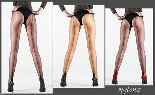 Luxury Sheer To Waist Seamed Pantyhose / Tights - 3 Pair Pack