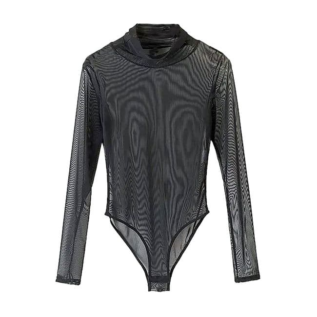 Men's Sheer Body Suit - Black