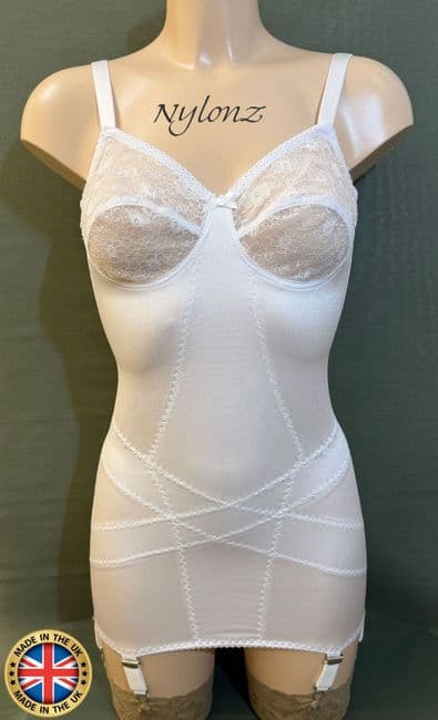 MISS X 6 Strap Corselette / Full Girdle - White