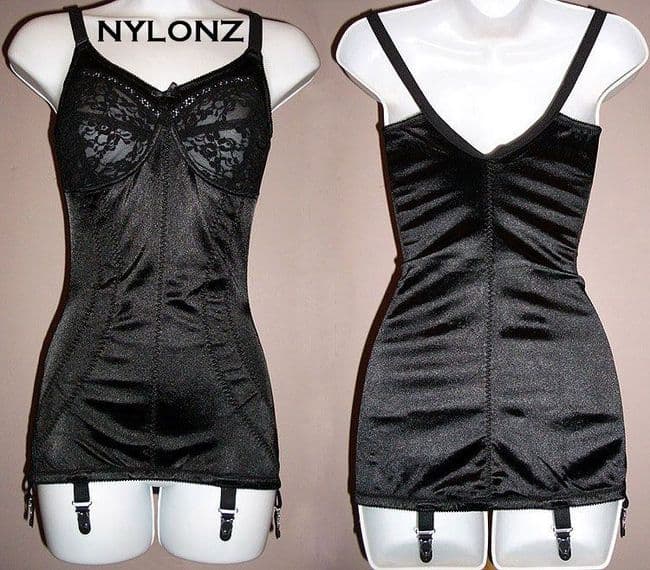 Multi Suspender Strap Classic Corselette / Full Girdle - Black