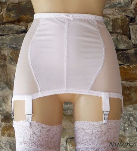 Powermesh Girdle White 6 Suspenders