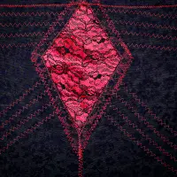 Rago 1357 6 Strap Open Bottom Girdle - Black/Red