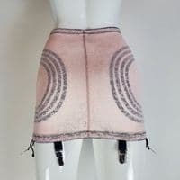 Rago 1357 6 Strap Open Bottom Girdle - Pink/Black