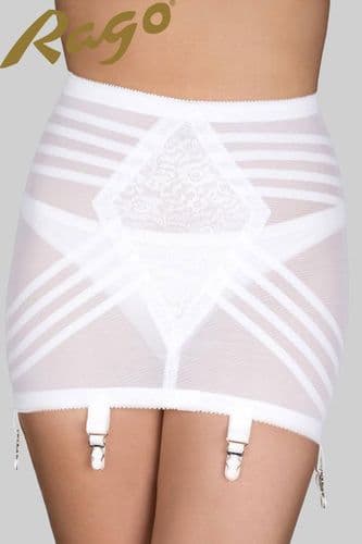 Rago 1359 6 Strap Open Bottom Girdle - White