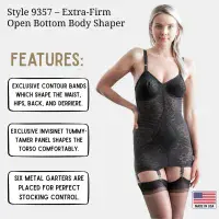 RAGO 9357 6 Strap Corselette Body Briefer Black