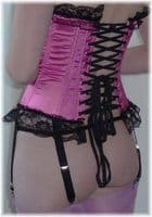 SATIN BONED CORSET - Pink