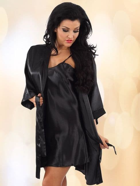 Satin Wrap / Kimono - Black