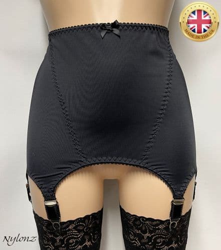 Vintage Style 'GIRDLET' / 6 Strap Suspender Girdle - Black