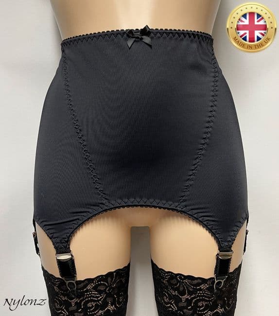 Vintage Style 'GIRDLET' / 6 Strap Suspender Girdle - Black