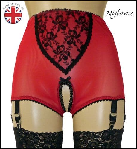 Viva Crotchless Girdle Red