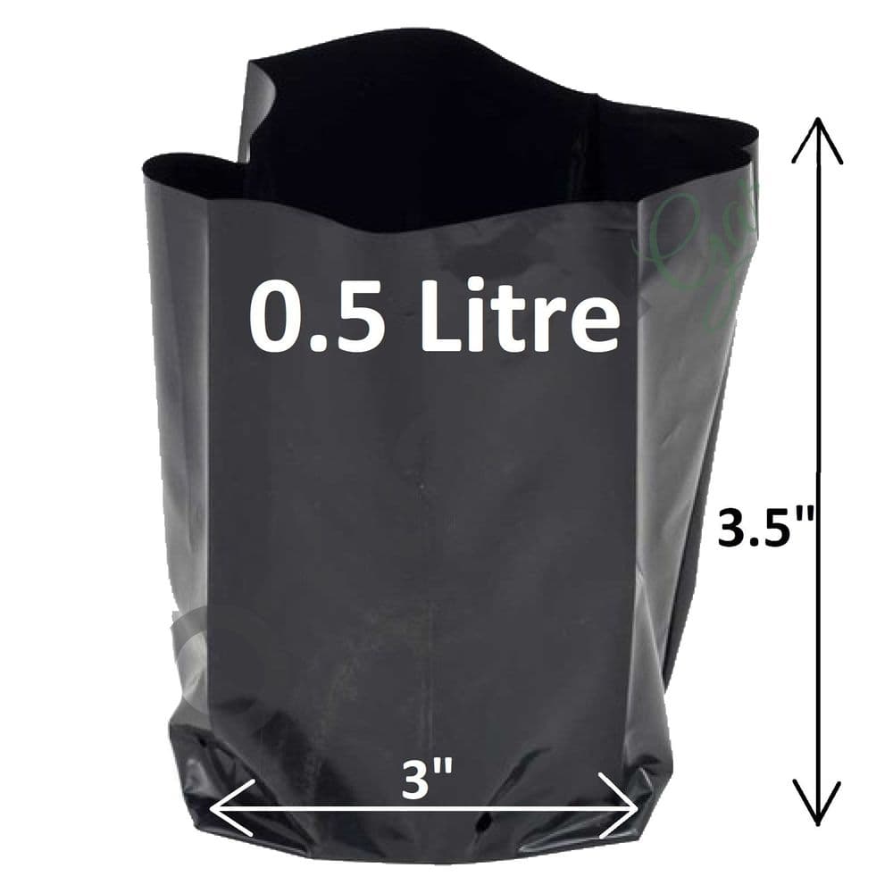 0 5 Litre Poly Pot Strong Recyclable Polythene Grow Bag / Square Poly Pot