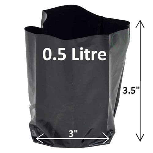 0.5 Litre Poly Pot – Strong, Recyclable Polythene Grow Bag / Square Poly Pot
