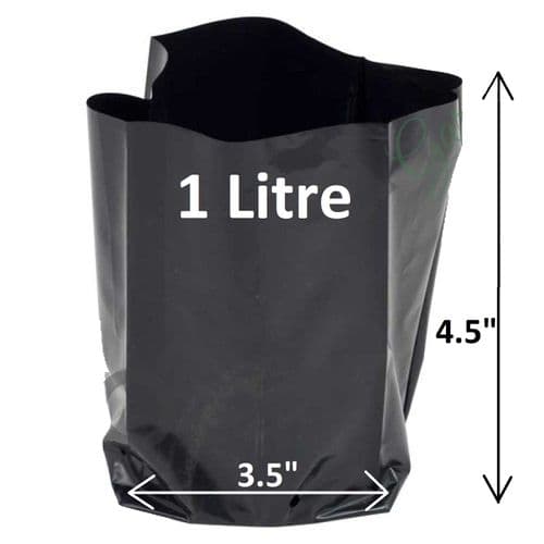 1 Litre Poly Pot – Strong, Recyclable Polythene Grow Bag with Drainage