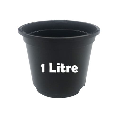 1 Litre Round Plant Pot – Durable Injection-Moulded Plastic with Dual Drainage