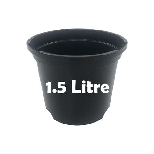 1.5 Litre Round Plant Pot – Strong Injection-Moulded Plastic with Two-Tier Drainage
