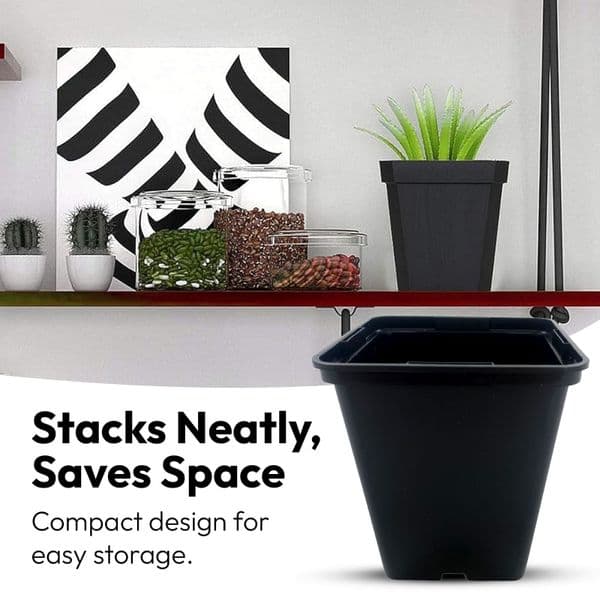 10 cm Square Plant Pots – Strong Black Seedling & Propagation Containers