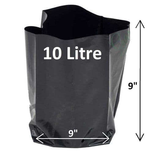 10 Litre Poly Pot – Strong, Recyclable Polythene Grow Bag with Pre-Cut Drainage