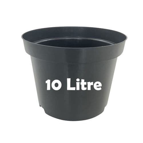 10 Litre Round Plant Pot – Durable Injection-Moulded Plastic with Dual Drainage