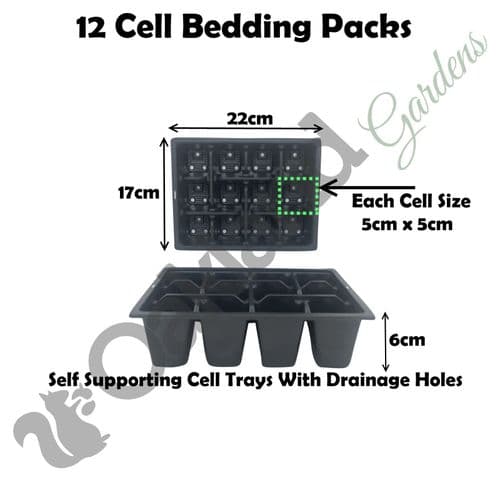 12 Cell Bedding Packs – Durable Linked Propagation Trays with Dual Drainage & Carry Slots