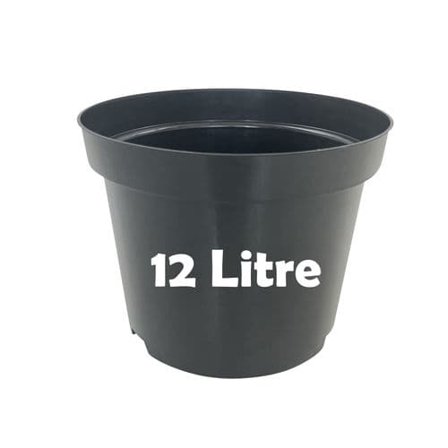 12 Litre Round Plant Pot – Durable Injection-Moulded Plastic with Dual Drainage