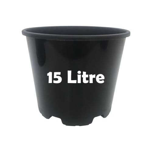 15 Litre Round Plant Pot – Durable Injection-Moulded Plastic with Dual Drainage