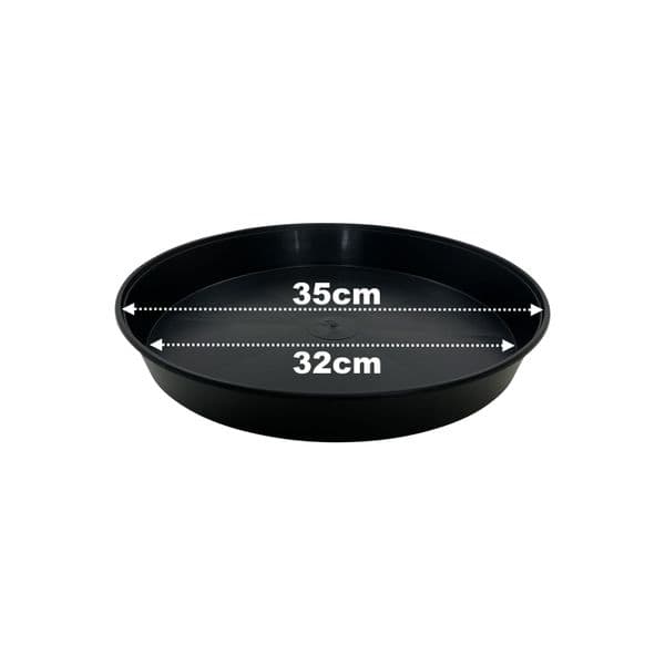 15 x 35cm Black Plant Pot Saucers