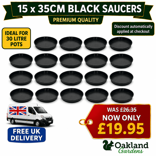 15 x 35cm Black Plant Pot Saucers