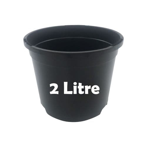 2 Litre Round Plant Pot – Durable Injection-Moulded Plastic with Dual Drainage