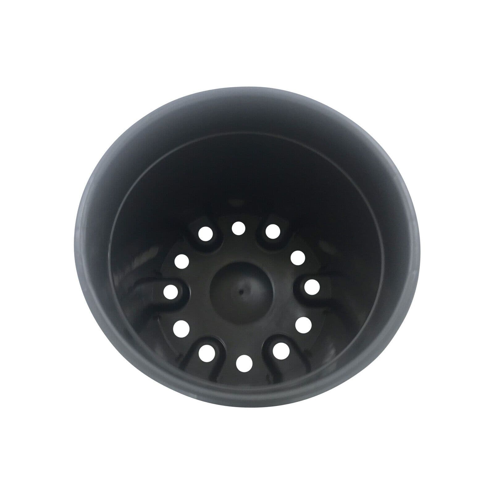 20 Litre Round Black Plant Pot Heavy-Duty Injection-Moulded Plastic ...