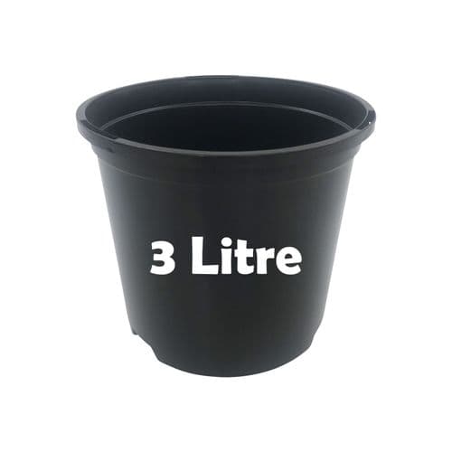 3 Litre Round Plant Pot – Durable Injection-Moulded Plastic with Dual Drainage