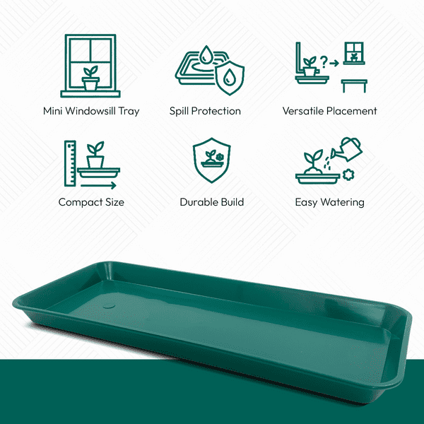 35 cm Mini Windowsill Tray – Shallow Plastic Drain & Display Tray