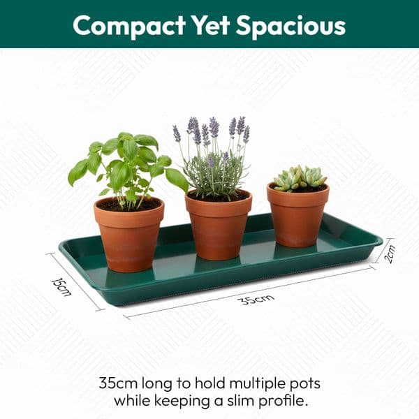 35 cm Mini Windowsill Tray – Shallow Plastic Drain & Display Tray