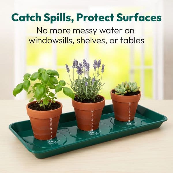 35 cm Mini Windowsill Tray – Shallow Plastic Drain & Display Tray