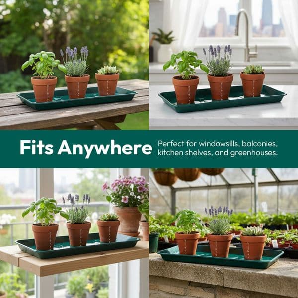 35 cm Mini Windowsill Tray – Shallow Plastic Drain & Display Tray
