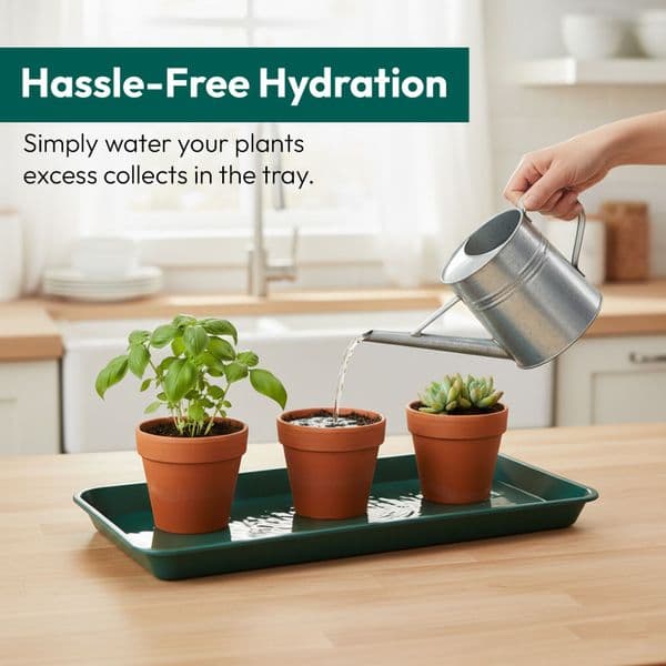 35 cm Mini Windowsill Tray – Shallow Plastic Drain & Display Tray