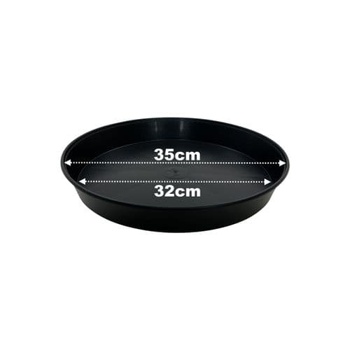 35 cm Plant Saucers – Deep Plastic Reservoir Trays for Large Containers