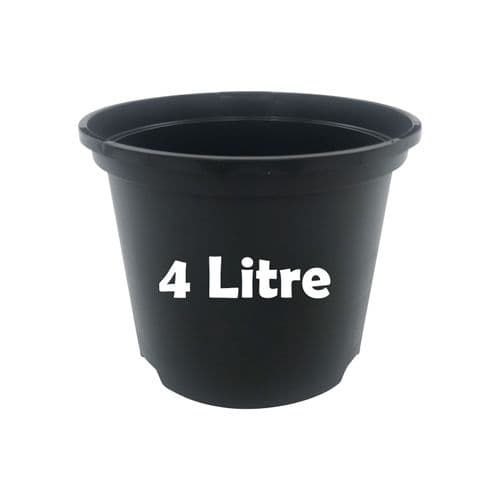 4 Litre Round Plant Pot – Durable Injection-Moulded Plastic with Dual Drainage