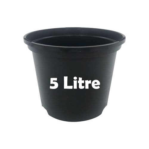 5 Litre Round Plant Pot – Durable Injection-Moulded Plastic with Dual Drainage