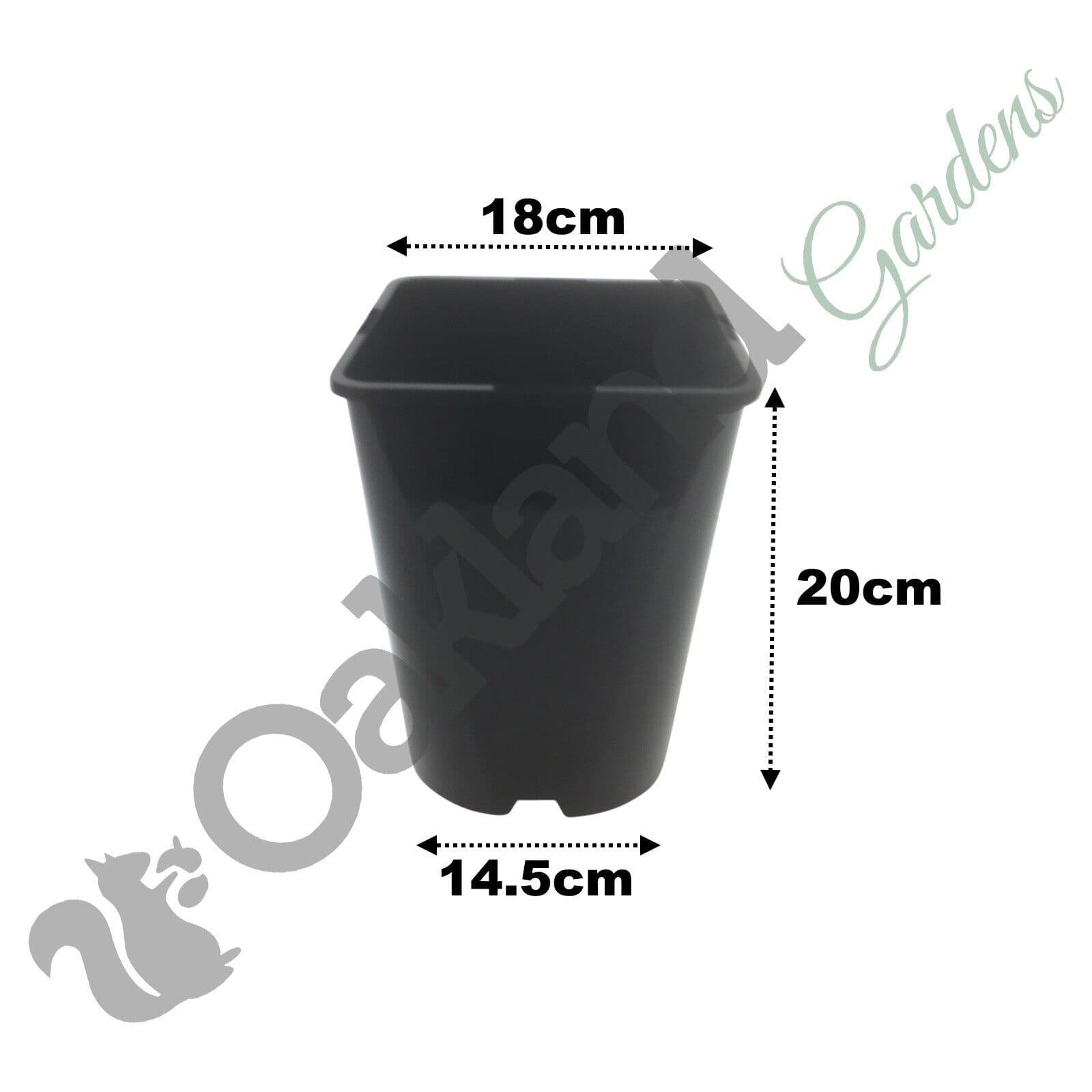 5 Litre Square Plant Pots Durable Black Containers for Larger Specimens