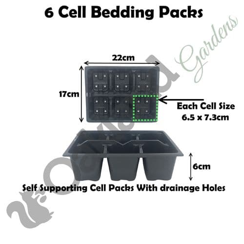 6 Cell Bedding Packs – Recycled Linking Pots with Dual Drainage & Carry Slots
