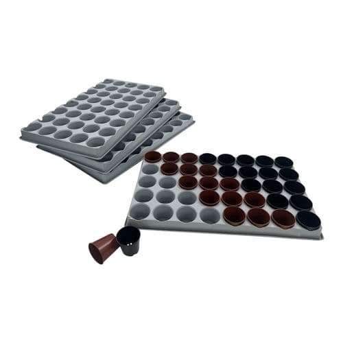 6 cm Plant Pot + Carry Tray Set – Transportable Nursery Pots with Drainage & Tray