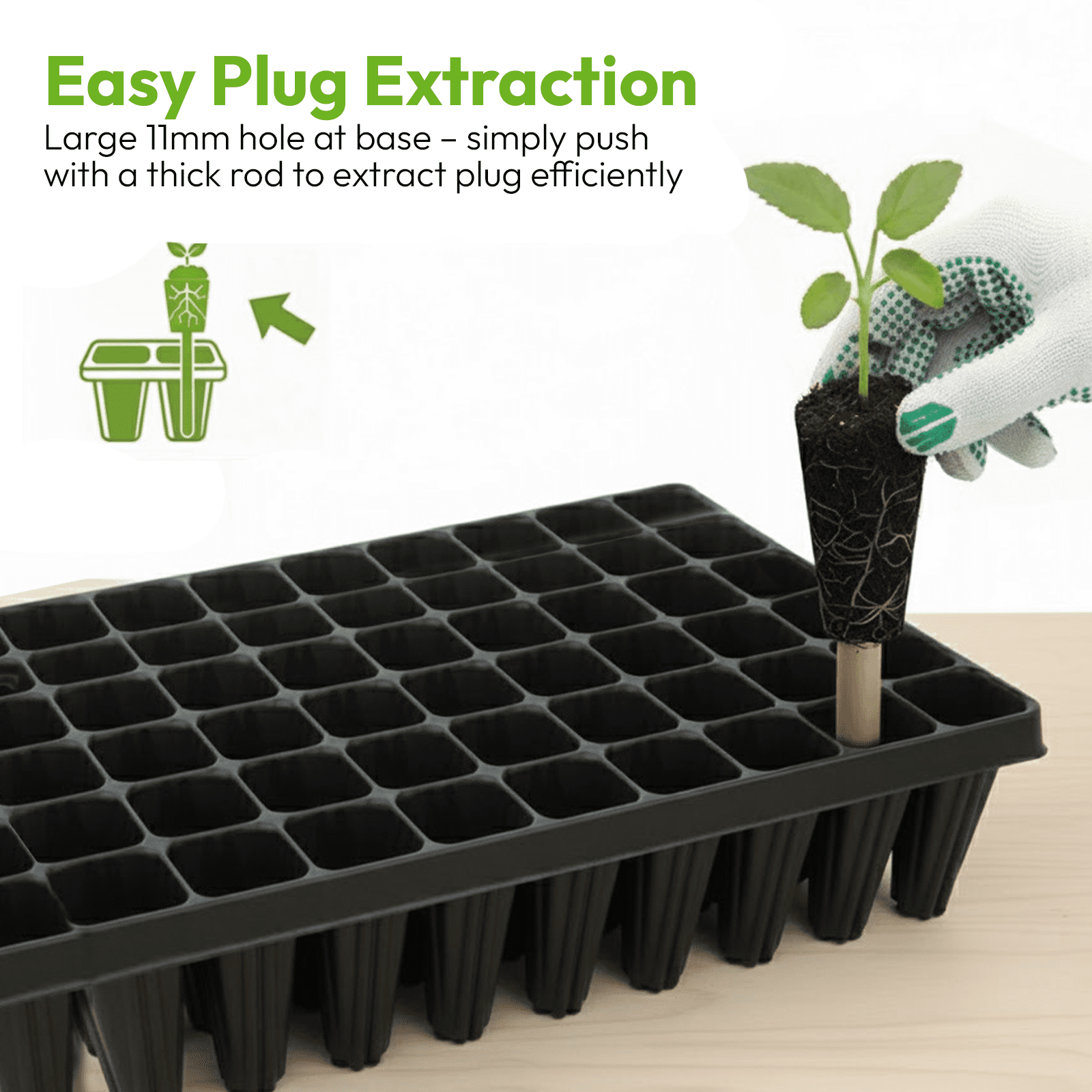 60 Cell Root Trainer Tree Tray Deep Propagation Tray for Strong Roots
