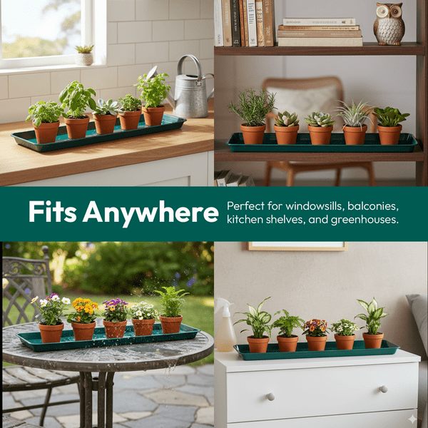 61 cm Medium Windowsill Tray – Sturdy Plastic Drip Tray for Indoor Plant Displays