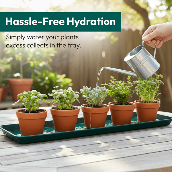 61 cm Medium Windowsill Tray – Sturdy Plastic Drip Tray for Indoor Plant Displays