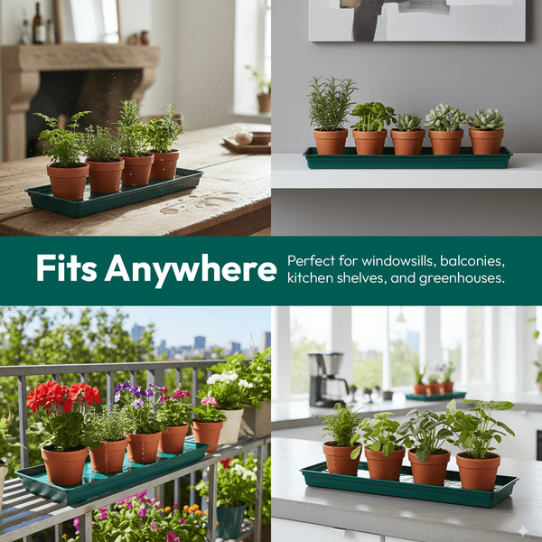 69 cm Large Windowsill Tray – Wide Plastic Drip & Display Base for Pots