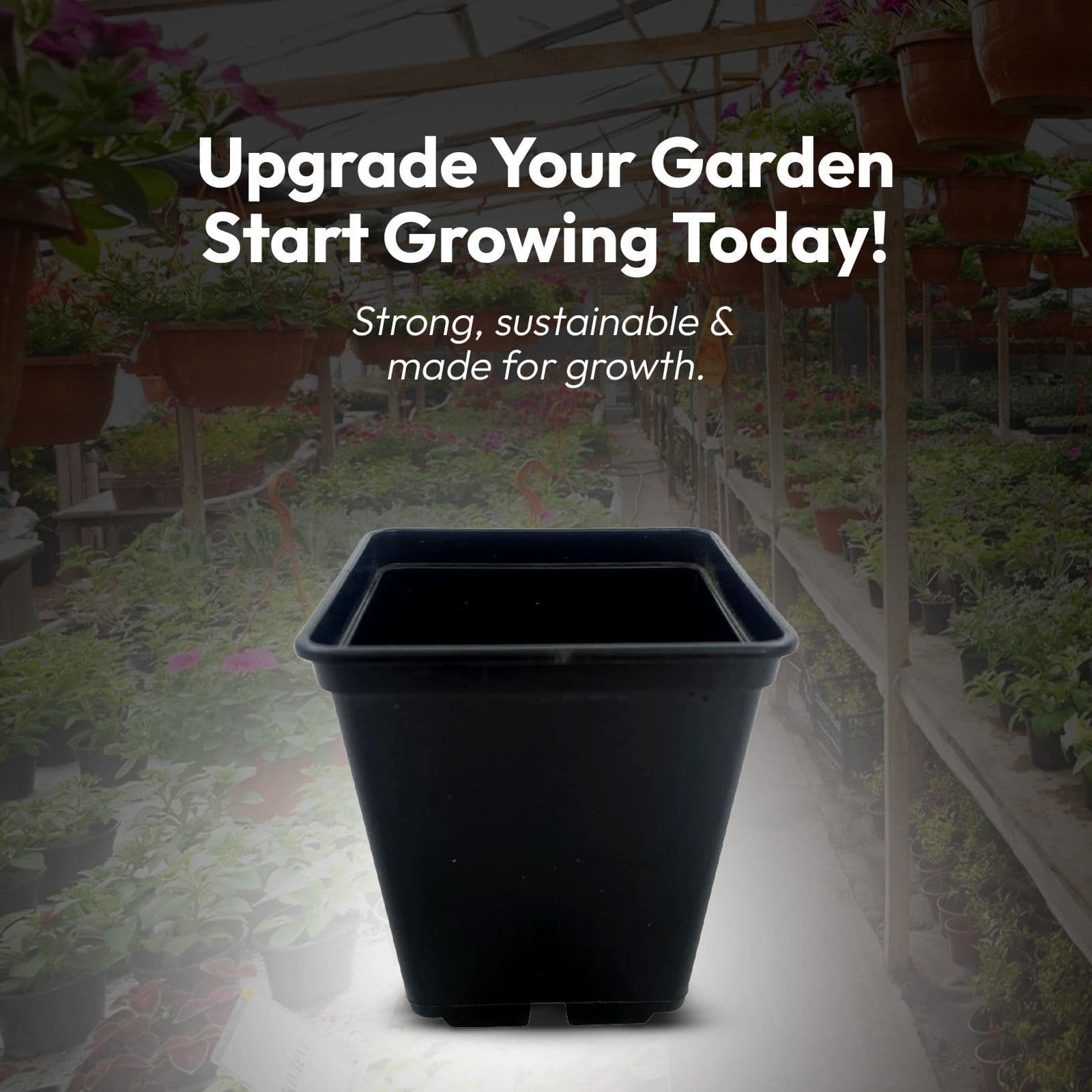 7 cm Square Plant Pots Durable Black Seedling & Propagation Containers
