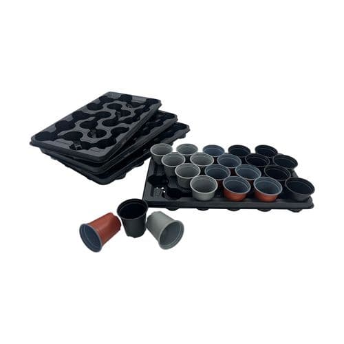 9 cm Plant Pot + Carry Tray Set – Portable Nursery Pots with Drainage & Tray