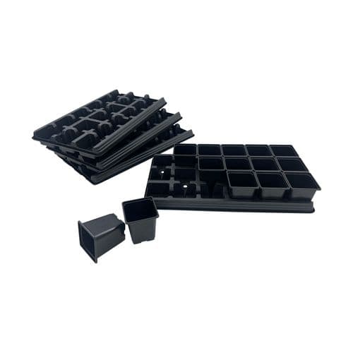 9 cm Square Plant Pot + Carry Tray Set – Portable Display & Growing System