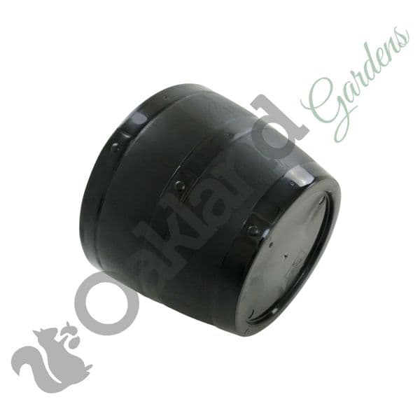 Black Barrel Style Planter – Durable Decorative Barrel Pot with Optional Drainage